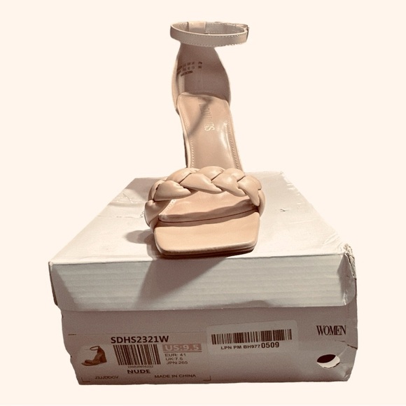 DREAM PAIRS Braided Block Heel Sandals | Chunky Heels w/ Ankle Strap | Size 9.5 - Picture 8 of 9